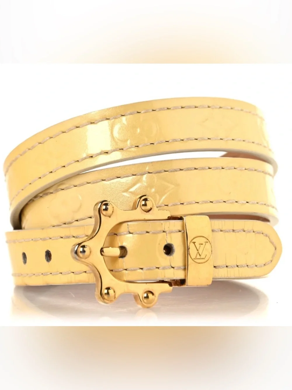 Louis Vuitton Yellow Vernis Monogram Wrap Bracelet
